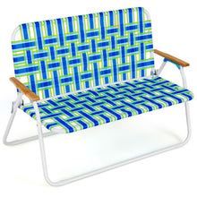Load image into Gallery viewer, 2-Person Folding Chair with Armrest for Backyard
