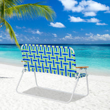 Load image into Gallery viewer, 2-Person Folding Chair with Armrest for Backyard
