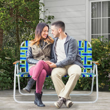 Load image into Gallery viewer, 2-Person Folding Chair with Armrest for Backyard
