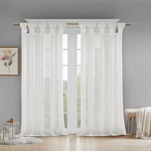 Load image into Gallery viewer, Floral Twist Tab Top Window Panel Embellished W/ Flower -50X84" Mp40-5645
