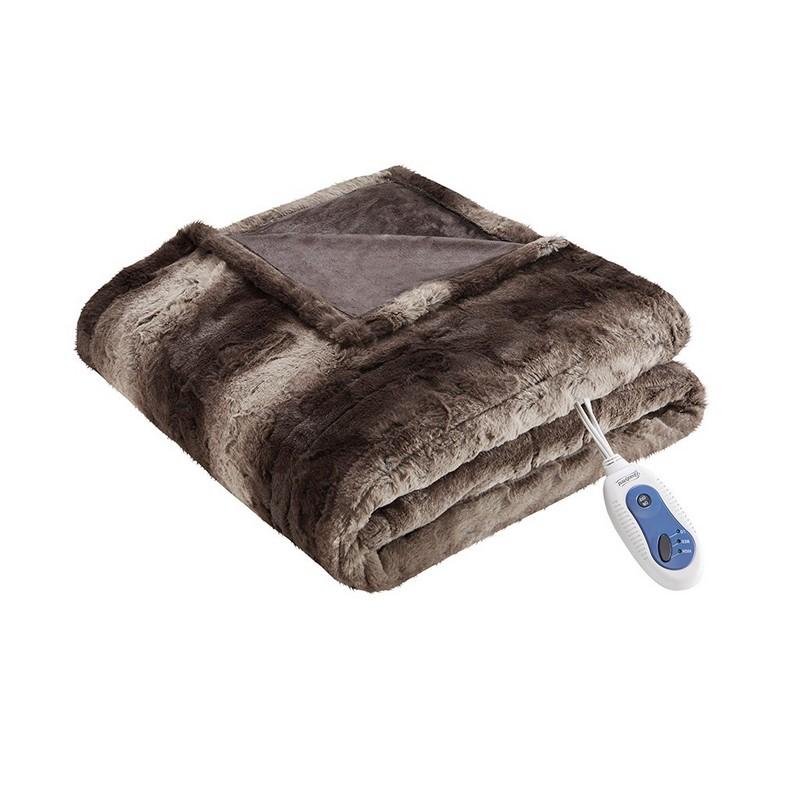 Beautyrest Zuri Oversized Faux Fur Heated Throw -50X70