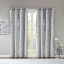 Load image into Gallery viewer, Total Blackout Metallic Print Grommet Top Curtain Panel -50X84" Id40-1405
