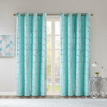 Load image into Gallery viewer, Total Blackout Metallic Print Grommet Top Curtain Panel -50X84" Id40-1407
