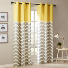 Load image into Gallery viewer, Chevron Printed Grommet Top Panel Pair -63" Panel ID40-554 By Olliix
