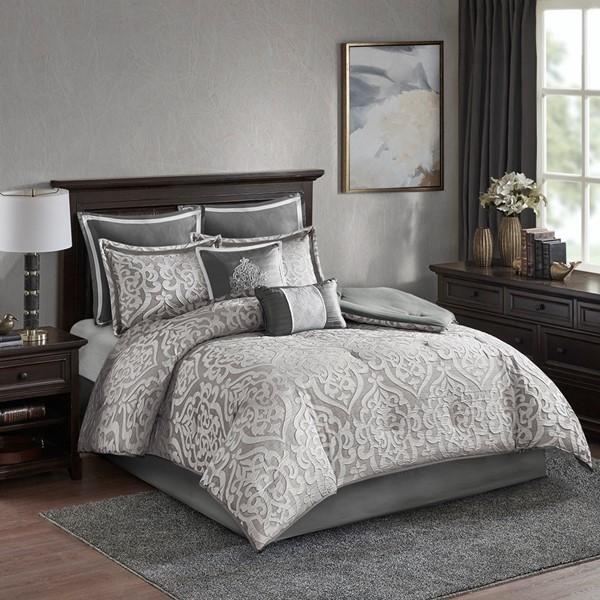Madison Park Odette 8 Piece Jacquard Comforter Set MP10-5886 By Olliix