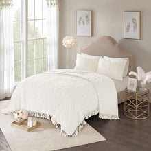 Load image into Gallery viewer, Madison Park Laetitia 3-Piece Cotton Chenille Medallion Fringe Coverlet Set By Olliix
