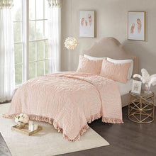 Load image into Gallery viewer, MP13-5879 Madison Park Laetitia 3-Piece Cotton Chenille Medallion Fringe Coverlet Set By Olliix
