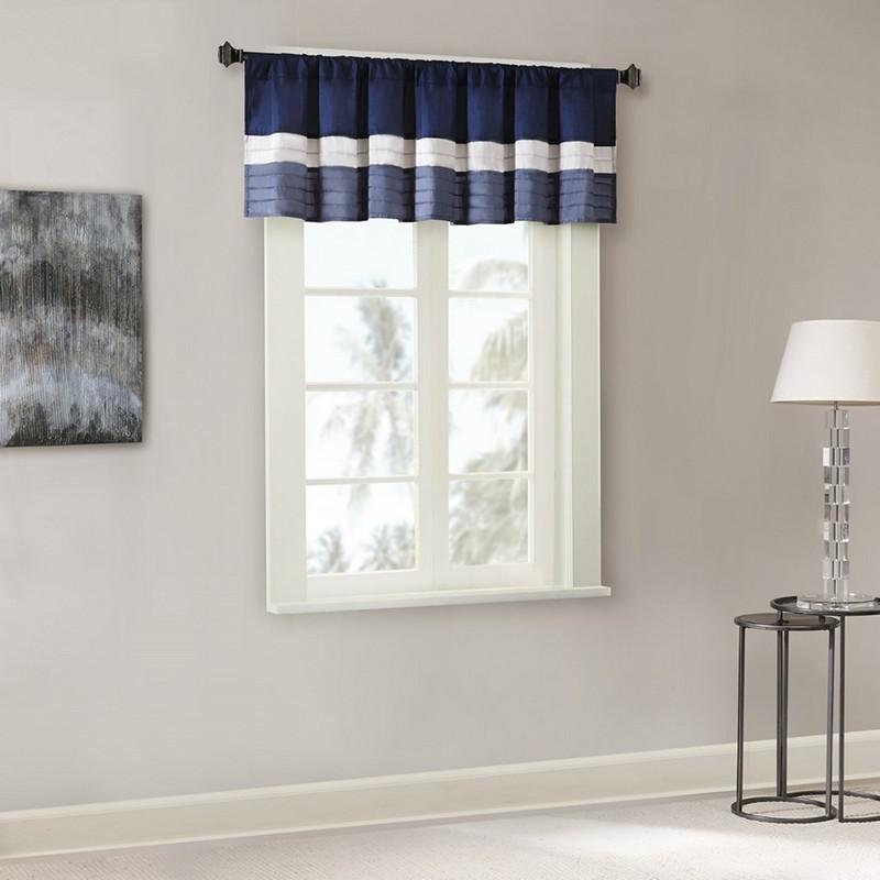 Madison Park Amherst Polyoni Pintuck Window Valance -50X18