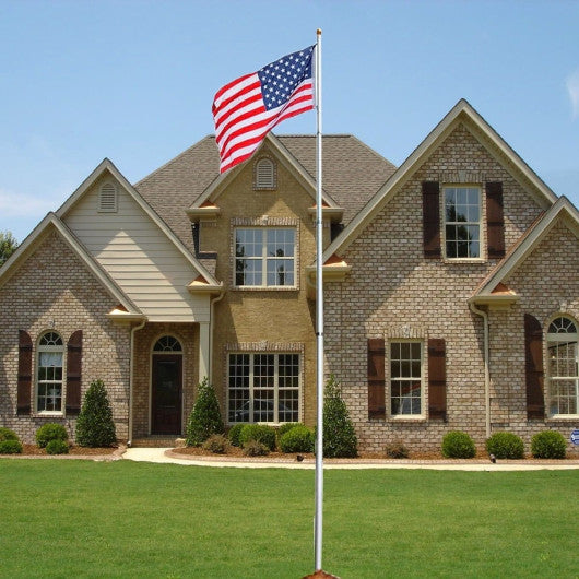 20 ft Aluminum Telescoping Flagpole Kit Outdoor Gold Ball