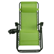 Load image into Gallery viewer, 2 Pieces Folding Lounge Chair with Zero Gravity-Green
