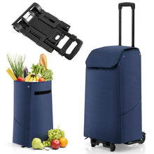 Load image into Gallery viewer, Folding Shopping Cart with 38 L Removable Waterproof Bag-Blue
