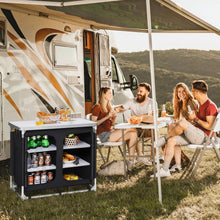 Load image into Gallery viewer, Outdoor Camping Cooking Table with Storage Organizer
