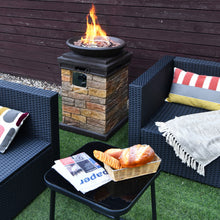 Load image into Gallery viewer, 40000BTU Outdoor Propane Burning Fire Bowl Column Realistic Look Firepit Heater-Brown
