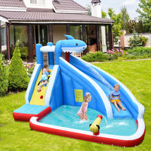 Load image into Gallery viewer, 4-in-1 Inflatable Water Slide Park with Long Slide and 735W Blower
