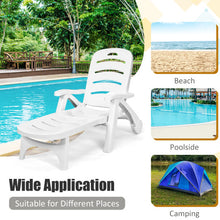 Load image into Gallery viewer, 5 Position Adjustable Folding Lounger Chaise Chair on Wheels
