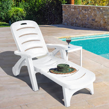 Load image into Gallery viewer, 5 Position Adjustable Folding Lounger Chaise Chair on Wheels
