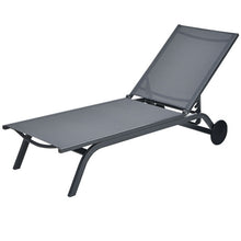 Load image into Gallery viewer, 6-Position Adjustable Fabric Outdoor Patio Recliner Chair-Gray
