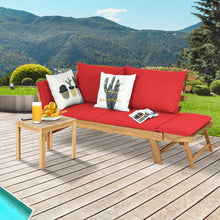 Load image into Gallery viewer, Adjustable  Patio Convertible Sofa with Thick Cushion -Red
