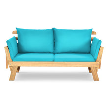 Load image into Gallery viewer, Adjustable  Patio Convertible Sofa with Thick Cushion -Turquoise
