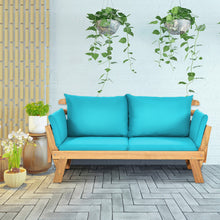 Load image into Gallery viewer, Adjustable  Patio Convertible Sofa with Thick Cushion -Turquoise
