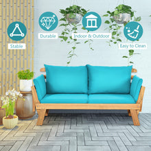Load image into Gallery viewer, Adjustable  Patio Convertible Sofa with Thick Cushion -Turquoise
