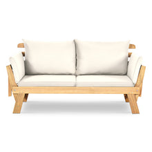 Load image into Gallery viewer, Adjustable  Patio Convertible Sofa with Thick Cushion-White
