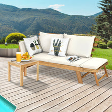 Load image into Gallery viewer, Adjustable  Patio Convertible Sofa with Thick Cushion-White

