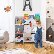 Load image into Gallery viewer, Kids Toy and Book Organizer Children Wooden Storage Cabinet with Storage Bins
