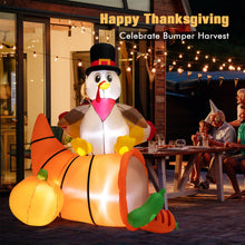 Load image into Gallery viewer, 6 Feet Thanksgiving Inflatable Turkey on Cornucopia Harvest Autumn Decor with Light
