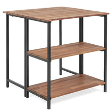 Load image into Gallery viewer, Acacia Wood Patio Folding Dining Table Storage Shelves
