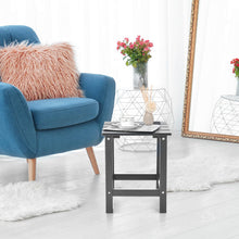 Load image into Gallery viewer, 15 Inch Patio Square Wooden Slat End Side Coffee Table for Garden-Gray
