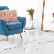 Load image into Gallery viewer, 15 Inch Patio Square Wooden Slat End Side Coffee Table for Garden-White
