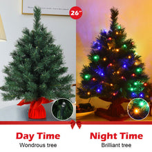 Load image into Gallery viewer, 26&quot; Pre-Lit Tabletop Artificial 8 Flash Modes Christmas Tree

