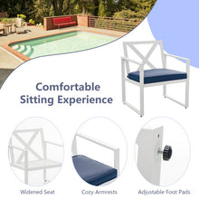 Load image into Gallery viewer, 4 Pieces Outdoor Conversation Set with Sturdy Steel Frame
