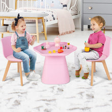 Load image into Gallery viewer, Wooden Kids Activity Table and Chairs Set with Padded Seat-Pink
