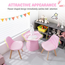 Load image into Gallery viewer, Wooden Kids Activity Table and Chairs Set with Padded Seat-Pink

