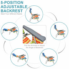 Load image into Gallery viewer, 2 Pack 5-Position Outdoor Folding Backpack Beach Table Chair Reclining Chair Set-Yellow
