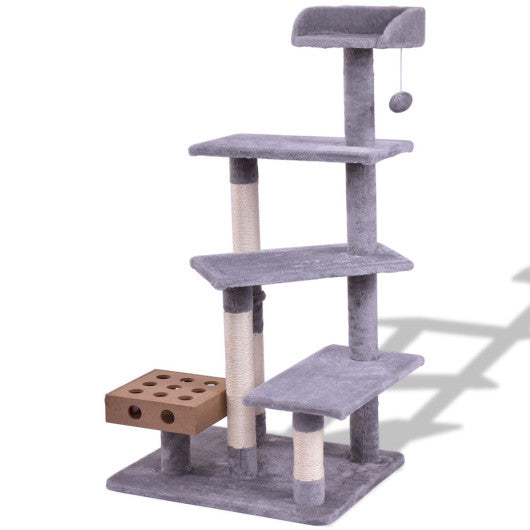 Tower Condo Bed Scratch Post Cat Tree Play House-Gray