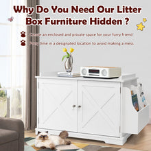 Load image into Gallery viewer, Large Wooden Cat Litter Box Enclosure with the Storage Rack-White
