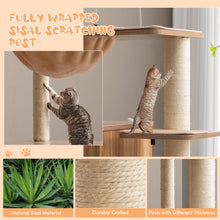 Load image into Gallery viewer, 52 Inch Modern Multi-level Cat Play Center with Deluxe Hammock-Natural
