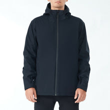 Load image into Gallery viewer, Men&#39;s Waterproof Rain Windproof Hooded Raincoat Jacket-Black-L
