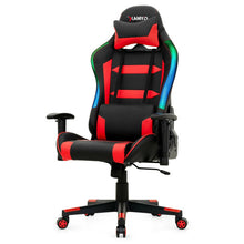 Load image into Gallery viewer, Adjustable Swivel Gaming Chair with LED Lights and Remote-Red
