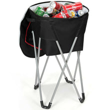 Load image into Gallery viewer, Portable Insulated Tub Party Picnic Cooler with Folding Stand-Black
