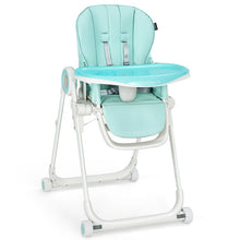 Load image into Gallery viewer, Baby High Chair Foldable Feeding Chair with 4 Lockable Wheels-Green
