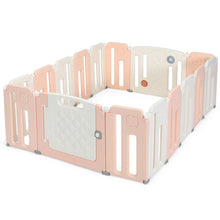 Load image into Gallery viewer, 16 Panels Baby Safety Playpen with Drawing Board-Pink
