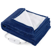 Load image into Gallery viewer, 84 x 62 Inch Heated Blanket Electric Throw with 5 Heating Levels-Blue

