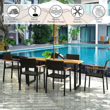 Load image into Gallery viewer, 7 Pieces Outdoor Patio Rattan Dining Furniture Table Set with Wicker Chairs
