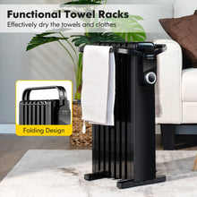 Load image into Gallery viewer, 1500W Electric Space Heater Oil Filled Radiator Heater with Foldable Rack-Black
