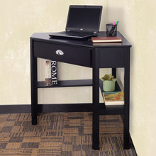 Load image into Gallery viewer, Corner Wooden PC Laptop Computer Desk-Black
