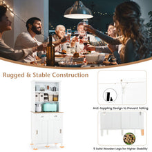 Load image into Gallery viewer, Freestanding Kitchen Pantry with Hutch Sliding Door and Drawer-White
